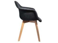 STYGN - Lot De 4 Fauteuils Avec Maille Noire Fils Argentés -Magasin de meubles de restaurant chaise 8937507