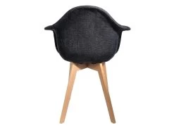 STYGN - Lot De 4 Fauteuils Avec Maille Noire Fils Argentés -Magasin de meubles de restaurant chaise 8937509