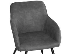 Lot De 8 Chaises Pieds Noir Siège De Salon Cuisine Salle à Manger Design élégant Gris 08_0000030 -Magasin de meubles de restaurant chaise 8938017