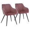 Lot De 2 Chaises En Velours BERTILLE Roses - HAPPY GARDEN -Magasin de meubles de restaurant chaise 8938095