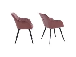 Lot De 2 Chaises En Velours BERTILLE Roses - HAPPY GARDEN -Magasin de meubles de restaurant chaise 8938099