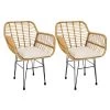PATAYA - Lot De 2 Fauteuils Tressées Marron Avec Pieds Métal 2 PATAYA - Lot De 2 Fauteuils Tressées Marron Avec Pieds Métal -Magasin de meubles de restaurant chaise 8938105