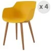 ANDREA - Chaise Scandinave Curry Pied Métal Effet Bois (x4) -Magasin de meubles de restaurant chaise 8938541