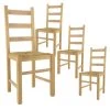 ORTA - Lot De 4 Chaises Naturelles Et Assises En Paille