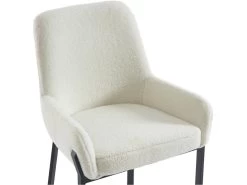 Lot De 6 Chaises Avec Accoudoirs En Tissu Bouclette Et Métal - Blanc - CAROLONA De Pascal MORABITO 14 Lot De 6 Chaises Avec Accoudoirs En Tissu Bouclette Et Métal - Blanc - CAROLONA De Pascal MORABITO -Magasin de meubles de restaurant chaise 9083539
