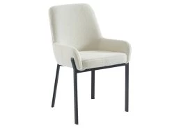 Lot De 6 Chaises Avec Accoudoirs En Tissu Bouclette Et Métal - Blanc - CAROLONA De Pascal MORABITO 12 Lot De 6 Chaises Avec Accoudoirs En Tissu Bouclette Et Métal - Blanc - CAROLONA De Pascal MORABITO -Magasin de meubles de restaurant chaise 9083557