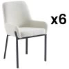 Lot De 6 Chaises Avec Accoudoirs En Tissu Bouclette Et Métal - Blanc - CAROLONA De Pascal MORABITO 2 Lot De 6 Chaises Avec Accoudoirs En Tissu Bouclette Et Métal - Blanc - CAROLONA De Pascal MORABITO -Magasin de meubles de restaurant chaise 9083581