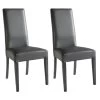 TORINO - Lot De 2 Chaises Simili Gris Et Pieds Laqués -Magasin de meubles de restaurant chaise 9175939