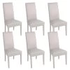 TORINO - Lot De 6 Chaises Simili Gris Clair Et Pieds Laqués