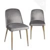 Chaise Scandinave Velours Rembourré DIMA (gris) -Magasin de meubles de restaurant chaise 9179473