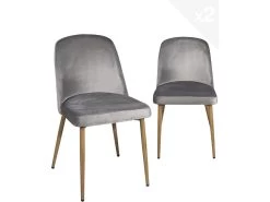 Chaise Scandinave Velours Rembourré DIMA (gris)