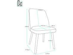 Chaise Scandinave Velours Rembourré DIMA (gris) 11 Chaise Scandinave Velours Rembourré DIMA (gris) -Magasin de meubles de restaurant chaise 9179481