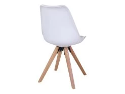 NIBBEN - Lot De 4 Chaises Blanches Et Piétement Hévéa -Magasin de meubles de restaurant chaise 9179659