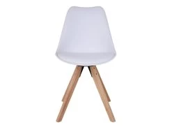 NIBBEN - Lot De 4 Chaises Blanches Et Piétement Hévéa -Magasin de meubles de restaurant chaise 9179661