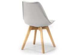 Lot De 4 Chaises Klara Blanc Tapissées En Cuir Synthétique Avec Pieds Bois -Magasin de meubles de restaurant chaise 9180211