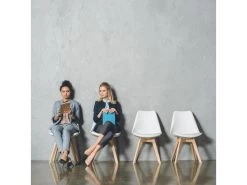 Lot De 4 Chaises Klara Blanc Tapissées En Cuir Synthétique Avec Pieds Bois -Magasin de meubles de restaurant chaise 9180213