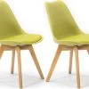 Lot De 2 Chaises Klara Vert Tapissées En Cuir Synthétique Avec Pieds Bois 1 Lot De 2 Chaises Klara Vert Tapissées En Cuir Synthétique Avec Pieds Bois -Magasin de meubles de restaurant chaise 9180417