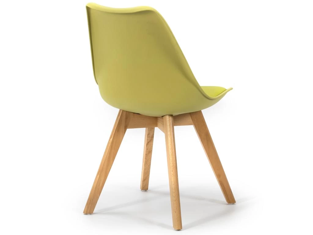 Lot De 2 Chaises Klara Vert Tapissées En Cuir Synthétique Avec Pieds Bois 6 Lot De 2 Chaises Klara Vert Tapissées En Cuir Synthétique Avec Pieds Bois – Image 4