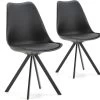 Pack 2 Chaises Salle à Manger Cross Style Nordique Noir, 54 Cm X 49 Cm X 84 Cm -Magasin de meubles de restaurant chaise 9180957