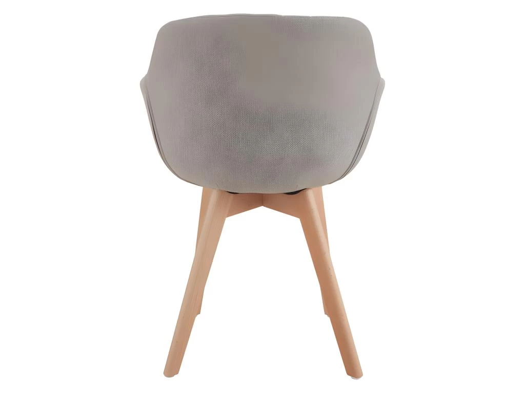 STEFFY - Chaise Scandinave Tissu Lin Pied Hêtre (x4) 5 STEFFY - Chaise Scandinave Tissu Lin Pied Hêtre (x4) – Image 3