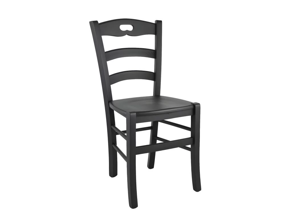 SUZY - Lot De 4 Chaises Laquées Noir Et Assises En Bois 4 SUZY - Lot De 4 Chaises Laquées Noir Et Assises En Bois – Image 2