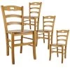 SUZY - Lot De 4 Chaises Teinté Chêne Et Assises En Bois
