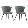 KOLYE - Lot De 2 Chaises Velours Vert Menthe Et Pieds Métal -Magasin de meubles de restaurant chaise 9219249