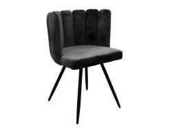 Chaise Ariel Velours Noir - Noir
