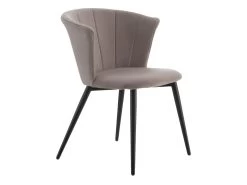 KOLYE - Lot De 2 Chaises Velours Gris Et Pieds Métal -Magasin de meubles de restaurant chaise 9219293