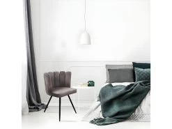 Chaise Ariel Velours Gris - Gris -Magasin de meubles de restaurant chaise 9219339