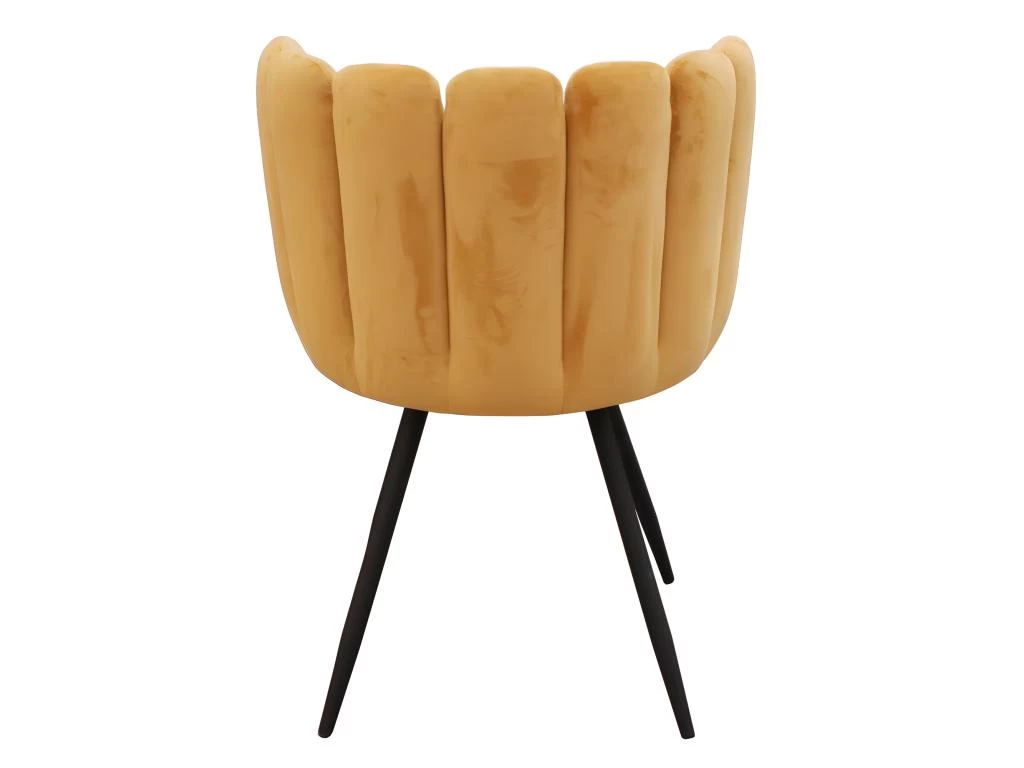 Chaise Ariel Velours Jaune Moutarde - Jaune Moutarde 5 Chaise Ariel Velours Jaune Moutarde - Jaune Moutarde – Image 3