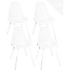 KAYELLES Lot De 4 Chaises De Cuisine Nid D’abeille OTA (Blanc)