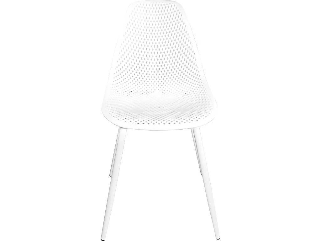 KAYELLES Lot De 4 Chaises De Cuisine Nid D’abeille OTA (Blanc) 4 KAYELLES Lot De 4 Chaises De Cuisine Nid D’abeille OTA (Blanc) – Image 2