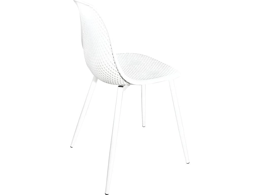 KAYELLES Lot De 4 Chaises De Cuisine Nid D’abeille OTA (Blanc) 6 KAYELLES Lot De 4 Chaises De Cuisine Nid D’abeille OTA (Blanc) – Image 4