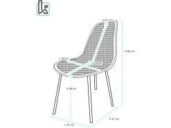 KAYELLES Lot De 4 Chaises De Cuisine Nid D’abeille OTA (Blanc) 11 KAYELLES Lot De 4 Chaises De Cuisine Nid D’abeille OTA (Blanc) -Magasin de meubles de restaurant chaise 9235201