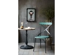 BISTRO - Set De 2 Chaises De Repas Vintage En Métal Bleu -Magasin de meubles de restaurant chaise 9239267