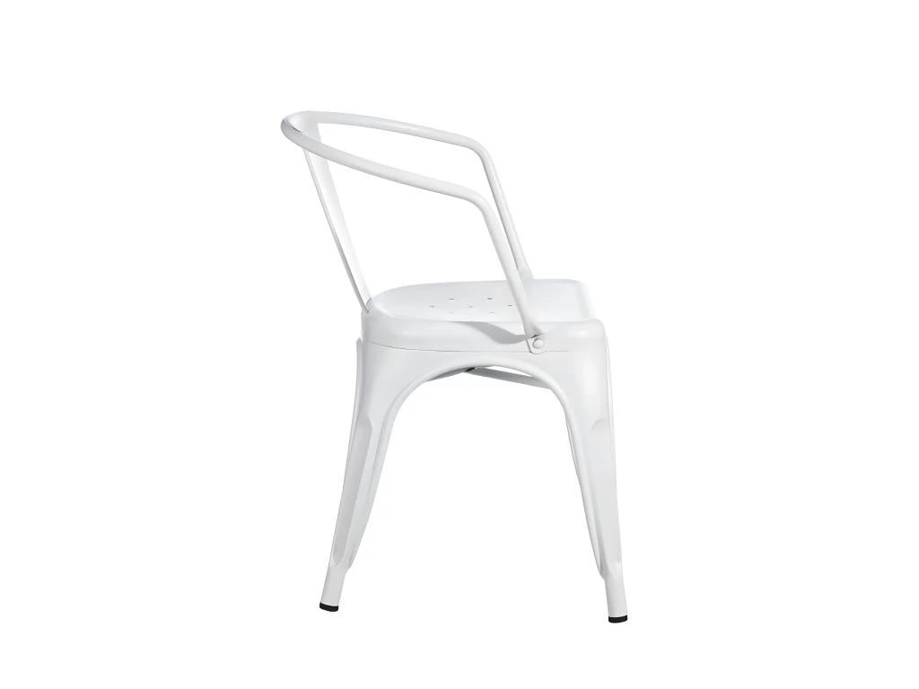 LUCY - Lot De 4 Chaises Métalliques Blanches 5 LUCY - Lot De 4 Chaises Métalliques Blanches – Image 3