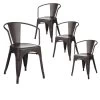 LUCY - Lot De 4 Chaises Métalliques Gris Anthracite 1 LUCY - Lot De 4 Chaises Métalliques Gris Anthracite -Magasin de meubles de restaurant chaise 9239669