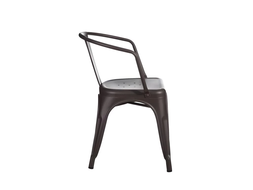 LUCY - Lot De 4 Chaises Métalliques Gris Anthracite 5 LUCY - Lot De 4 Chaises Métalliques Gris Anthracite – Image 3