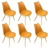 MEDALINE - Lot De 6 Chaises Scandinaves Jaunes -Magasin de meubles de restaurant chaise 9243679