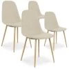 Lot De 4 Chaises Scandinaves Bali Tissu Beige -Magasin de meubles de restaurant chaise 9243989