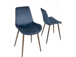 Lot De 2 Chaises Velours De Salle à Manger MADI