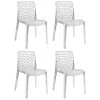 Lot 4 Chaises Ajourées Empilables Transparentes - GRUYER -Magasin de meubles de restaurant chaise 9245555