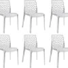 Lot 6 Chaises Ajourées Empilables Transparentes - GRUYER