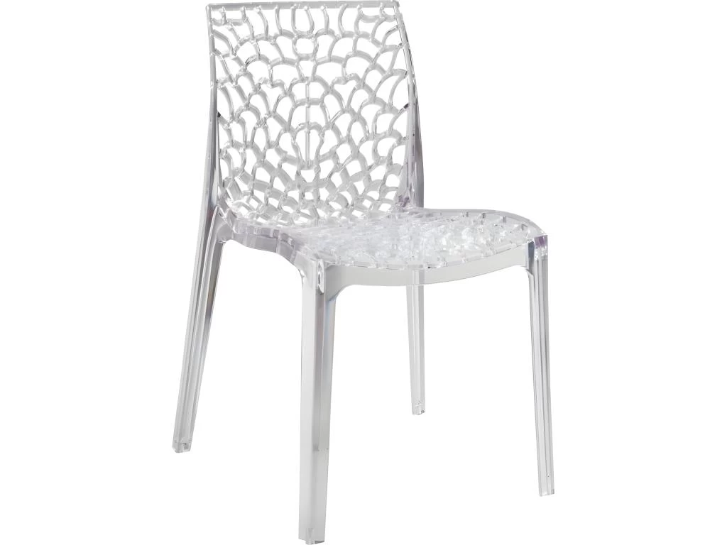 Lot 6 Chaises Ajourées Empilables Transparentes - GRUYER 4 Lot 6 Chaises Ajourées Empilables Transparentes - GRUYER – Image 2
