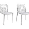 Lot 2 Chaises Ajourées Empilables Transparentes - GRUYER -Magasin de meubles de restaurant chaise 9245571