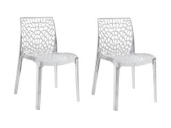 Lot 2 Chaises Ajourées Empilables Transparentes - GRUYER