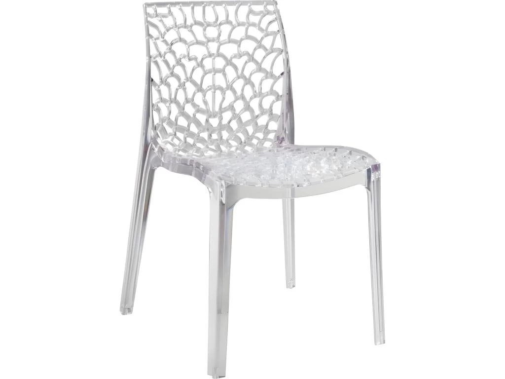 Lot 2 Chaises Ajourées Empilables Transparentes - GRUYER 4 Lot 2 Chaises Ajourées Empilables Transparentes - GRUYER – Image 2