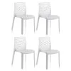 Lot 4 Chaises Ajourées Empilables Blanches - GRUYER -Magasin de meubles de restaurant chaise 9245603