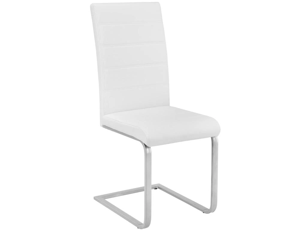 Lot De 6 Chaises Pieds Acier Siège De Salon Cuisine Salle à Manger Design Carré élégant Blanc 08_0000121 4 Lot De 6 Chaises Pieds Acier Siège De Salon Cuisine Salle à Manger Design Carré élégant Blanc 08_0000121 – Image 2